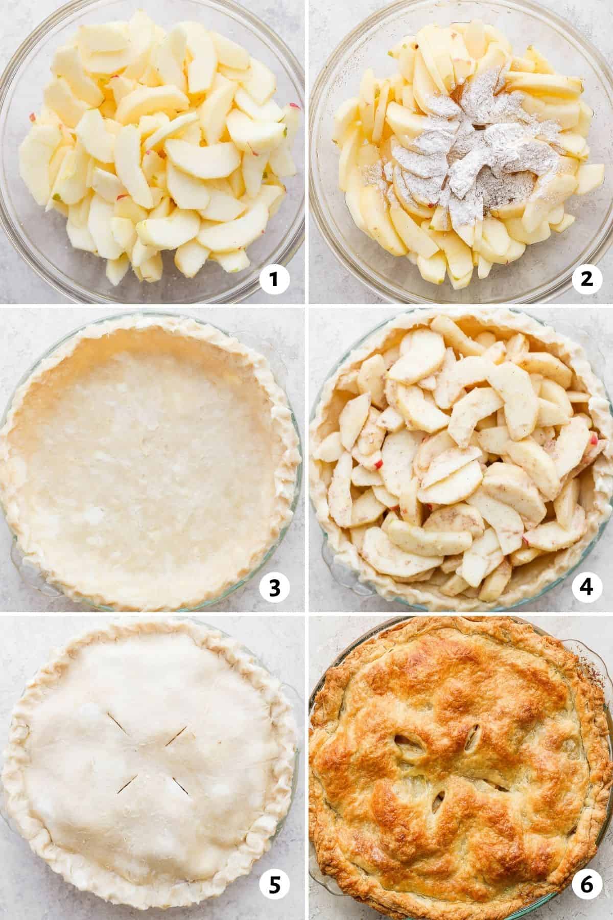 Process shots showing how to make easy apple pie