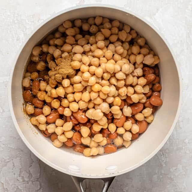 Water added to the pan.