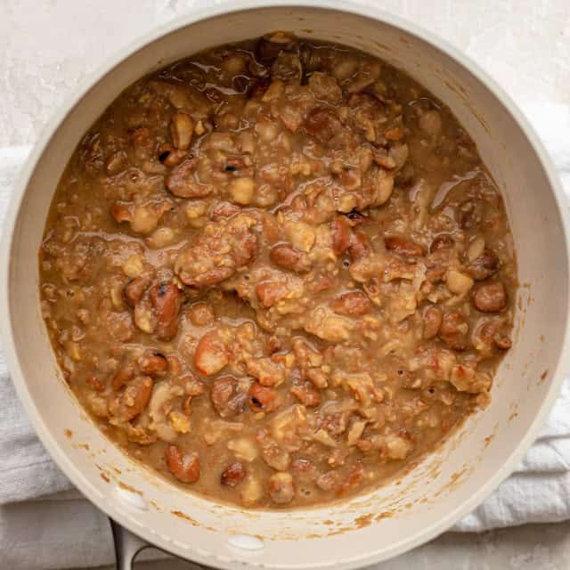 Ful medames after fully cooked and combined.