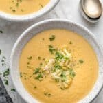 Roasted cauliflower soup that's easy to make and vegan