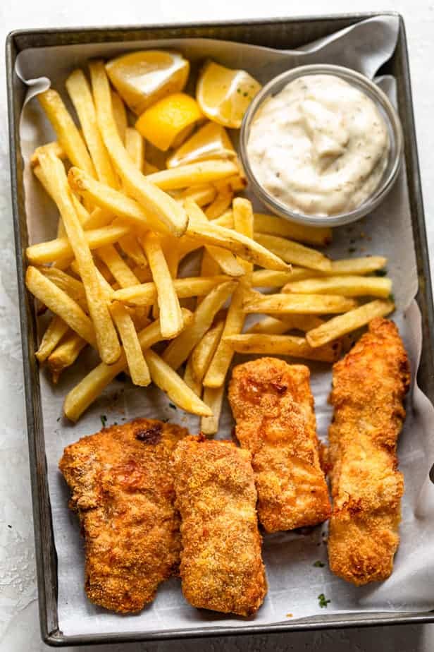 Sheet Pan Fish and Chips Recipe
