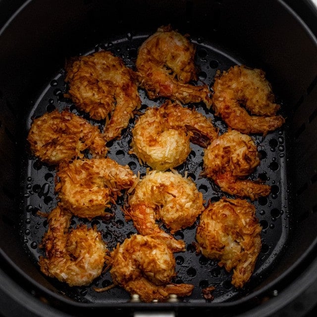 Shrimp after cooking in air fryer.