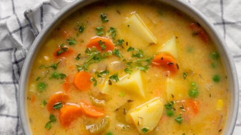 Creamy vegetable soup made with potatoes and vegetables