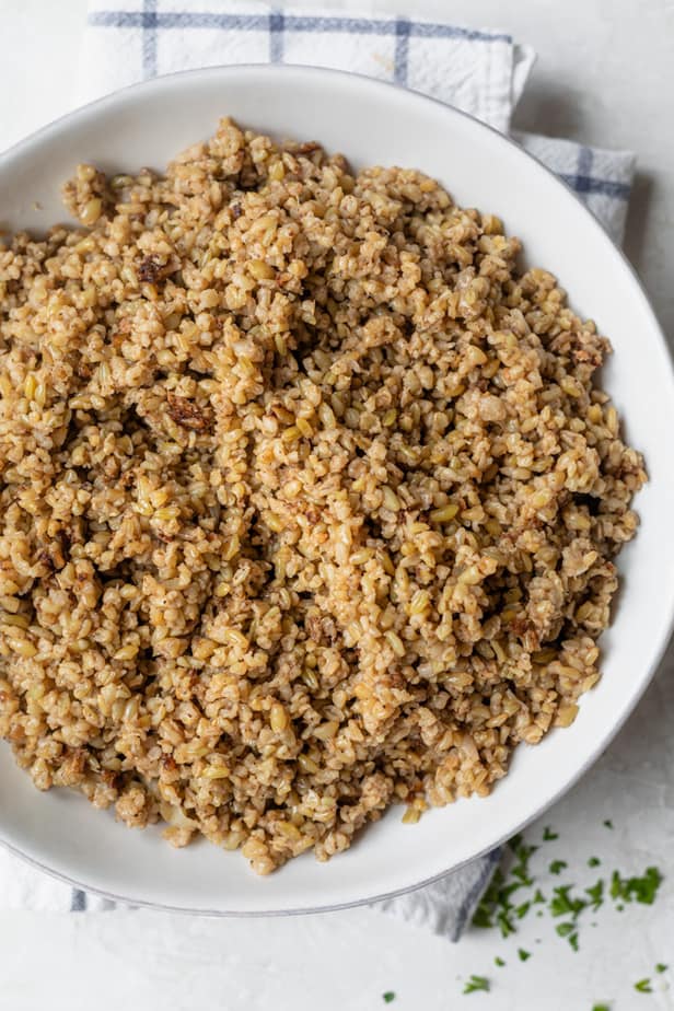 The cooked freekeh