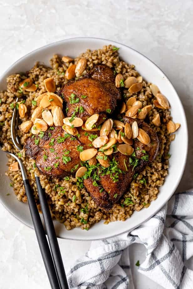 Chicken with Freekeh {Authentic Lebanese Recipe} | FeelGoodFoodie