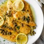 Lemon chicken piccata served with capers