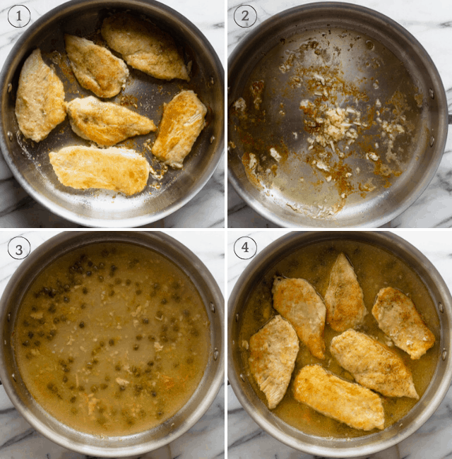 Process shots to show the steps in preparing the chicken recipe