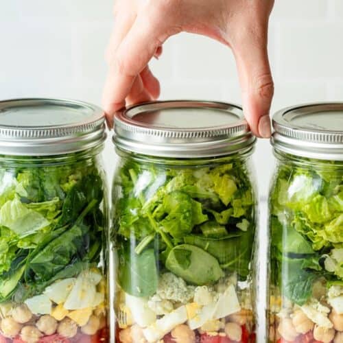Mason Jar Cobb Salads  Healthy Lunch Ideas - Feelin Fabulous