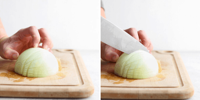 How To Chop An Onion {Step-by-Step Photos} - Savory Simple