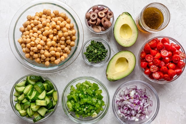 Ingredients to make the salad