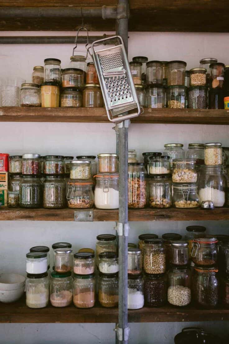 jars on shelves