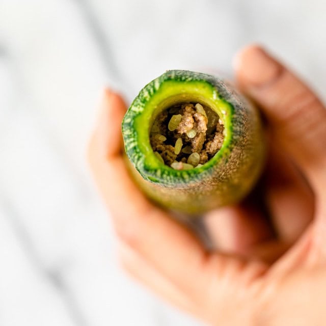 Stuffing inside one squash.