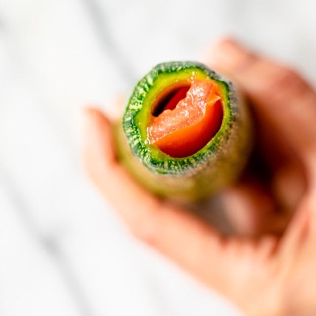 Tomato added to inside of squash.