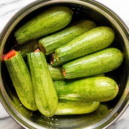Pot of stuffed squash.