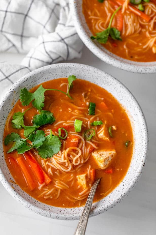 pensum Reparation mulig I hele verden Red Curry Noodle Soup {VEGAN / 15 minutes} - FeelGoodFoodie
