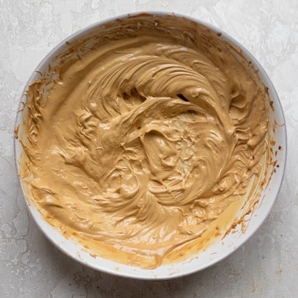 Final whipped coffee in a bowl.