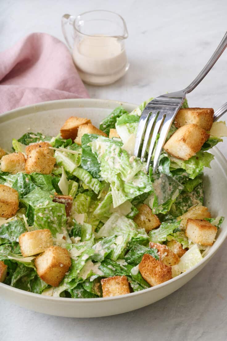 Caesar Salad {With Homemade Dressing} - Feel Good Foodie