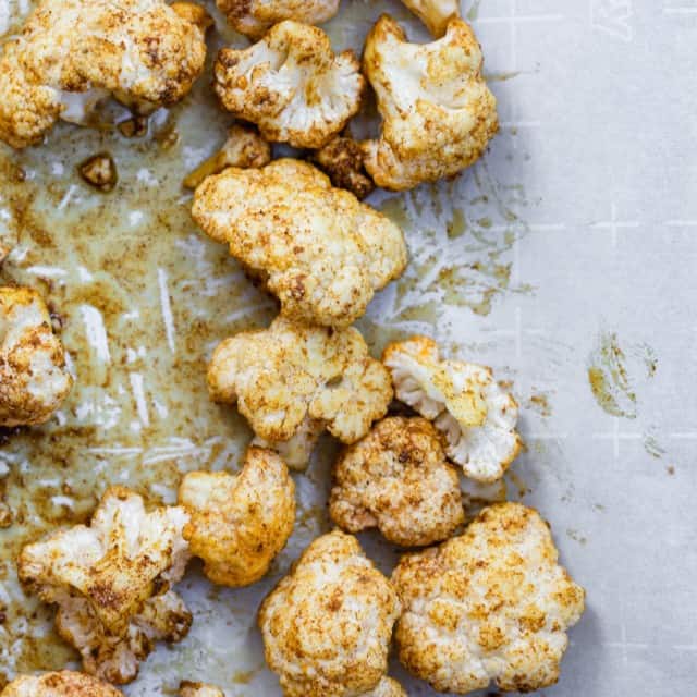 Cauliflower after roasting.