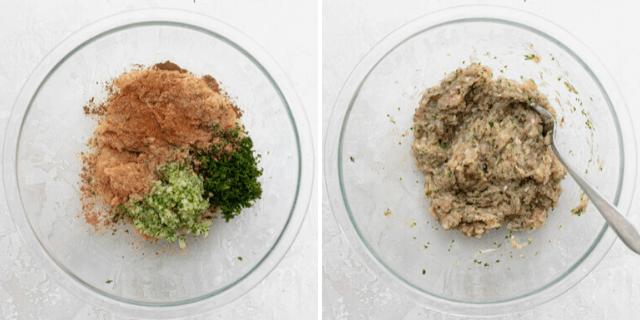 Process shots to show the ingredients before and after mixing
