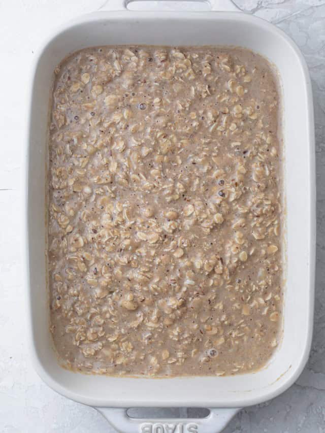 Wet ingredients on top of the dry ingredients.