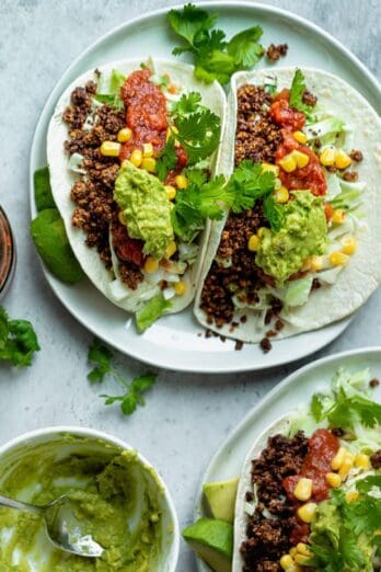 Walnut tacos served on a plate