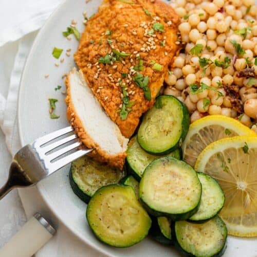 Hummus Crusted Chicken.