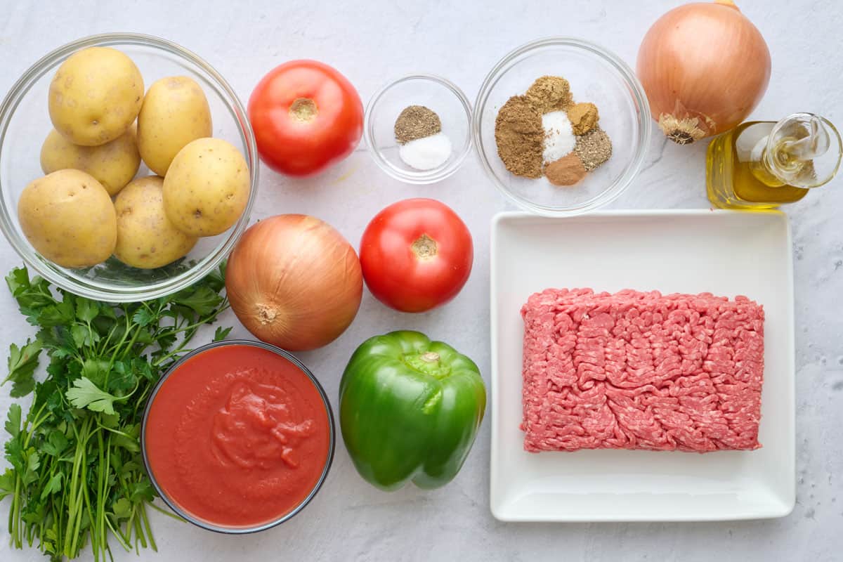Ingredients before prepped.