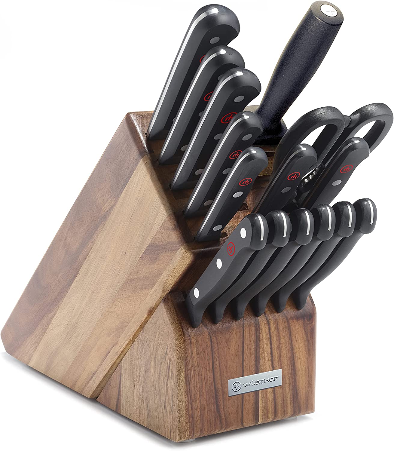 Wusthof 9718-3 Precise Laser Cut High Carbon Stainless Steel Kitchen Knife Set with 17 Slot Walnut Bloc