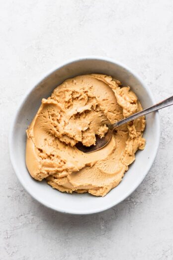 homemade peanut butter in a bowl