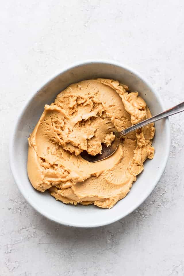 homemade peanut butter in a bowl