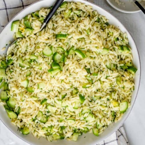 Cucumber Lemon Orzo Salad.