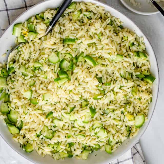 Cucumber Lemon Orzo Salad.