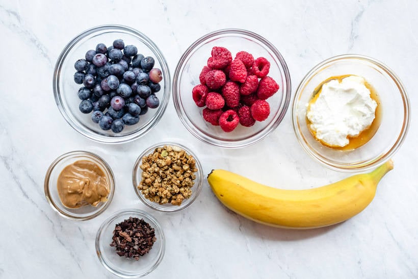 Greek Yogurt and Granola Banana Split - Nourished by Nic