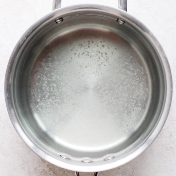 A pot of water.