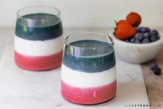 Red, white and blue smoothie on Livestrong.com
