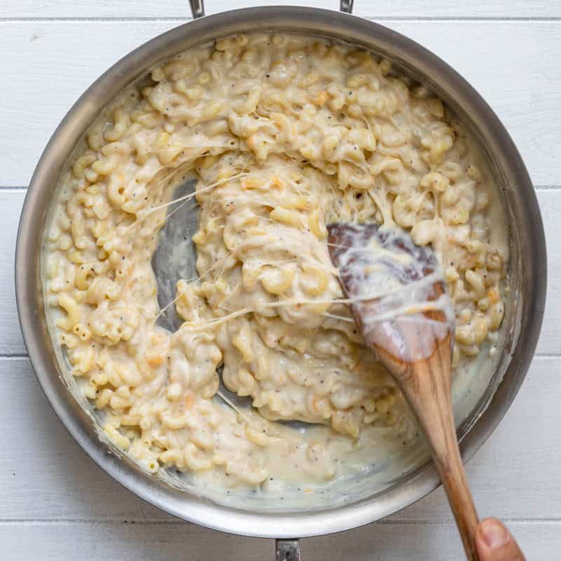 After stirring in the pasta.