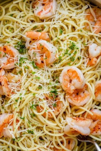 Garlic Butter Shrimp Pasta.