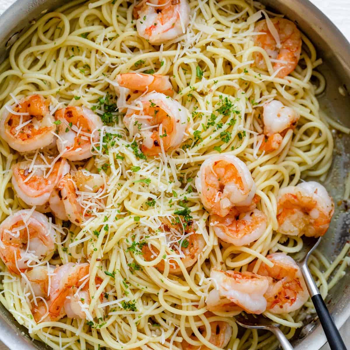 Garlic Butter Shrimp Pasta.