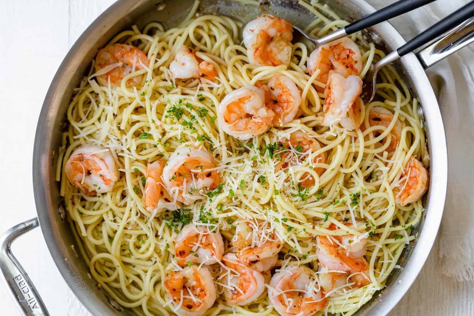 Garlic Butter Shrimp Pasta.