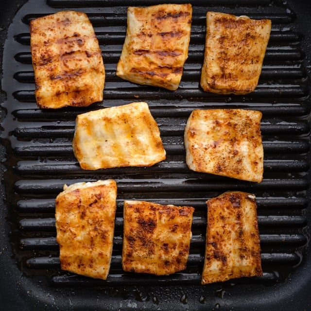 4 fillets on a grill.