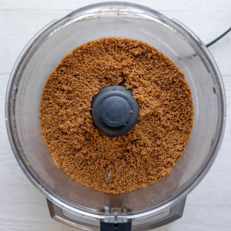 Graham cracker crust in blender.