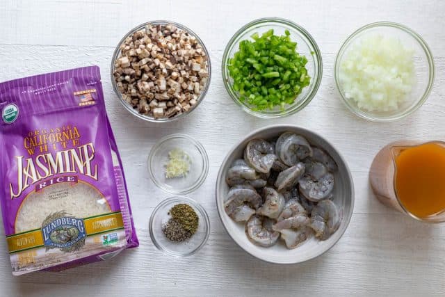 Ingredients to make the recipe laid out on white board