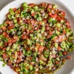 Shirazi salad in a serving bowl.