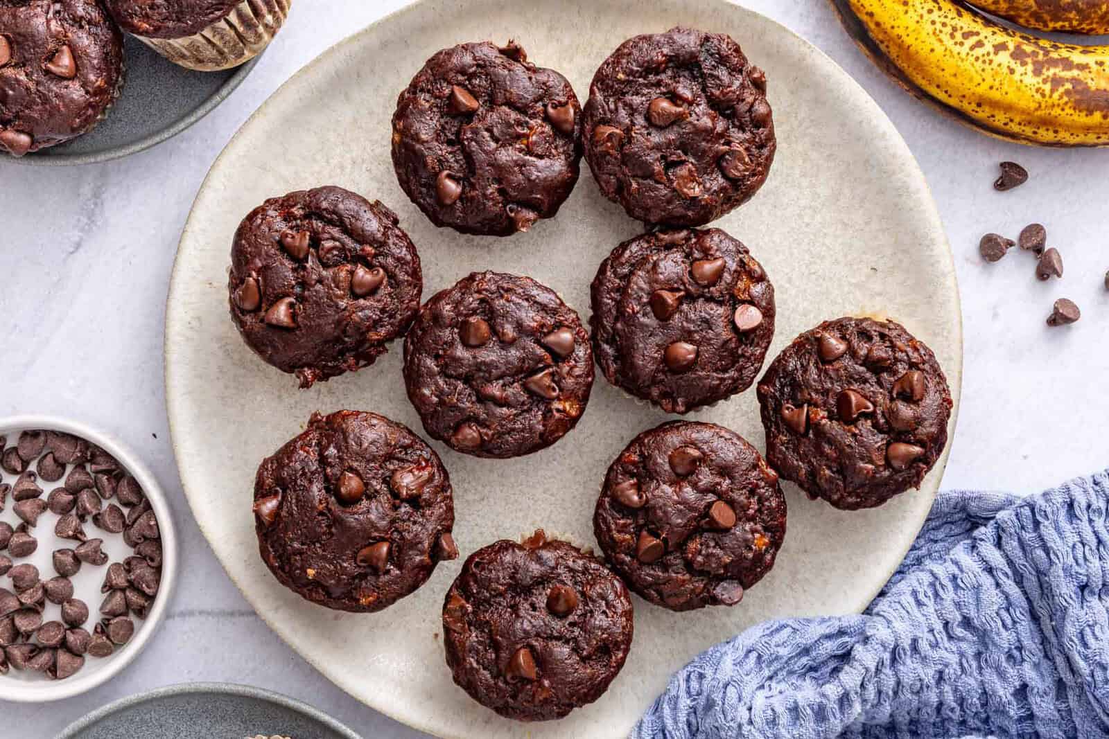 Easy Chocolate Banana Muffins Recipe (Double Chocolate!)
