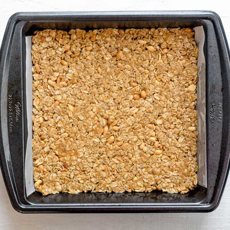 Mixture in a baking tray before baking.