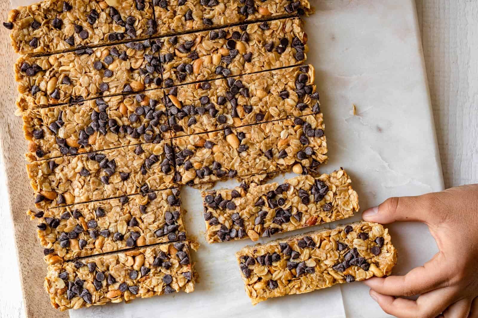 Chocolate Peanut Butter Granola Bars.