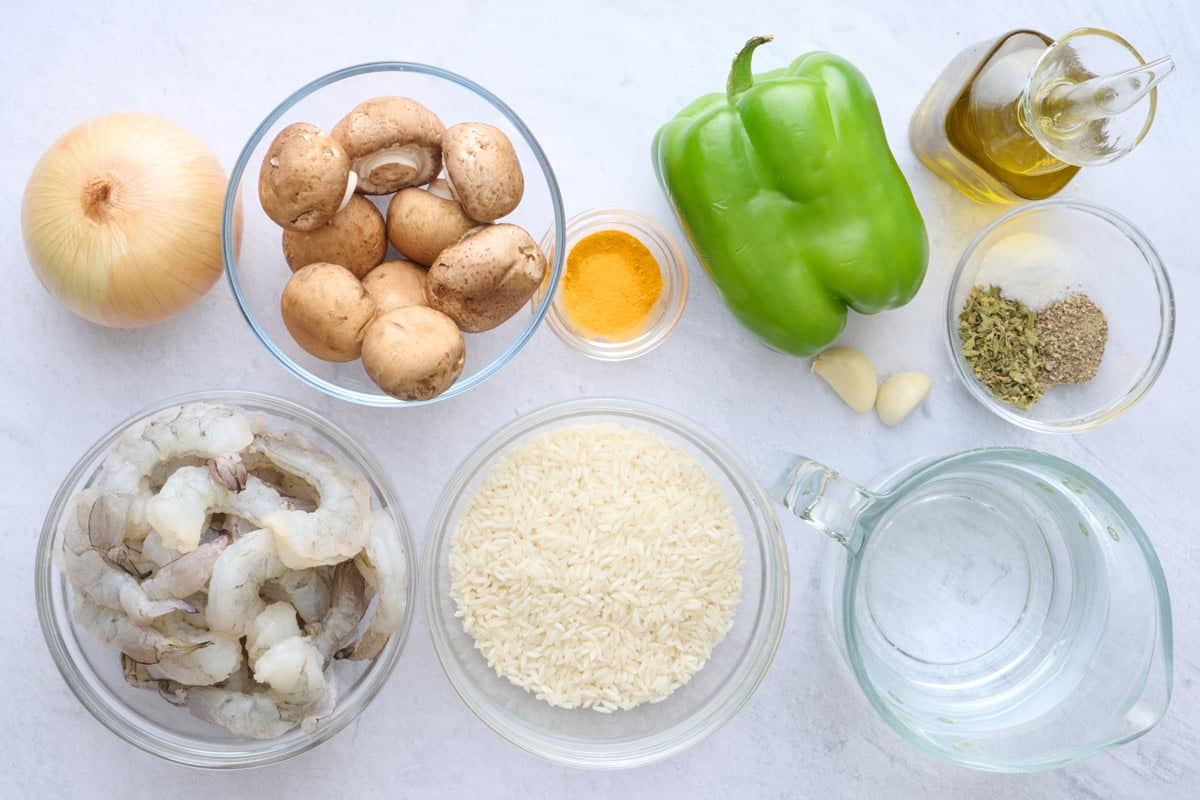 Ingredients before prepped.