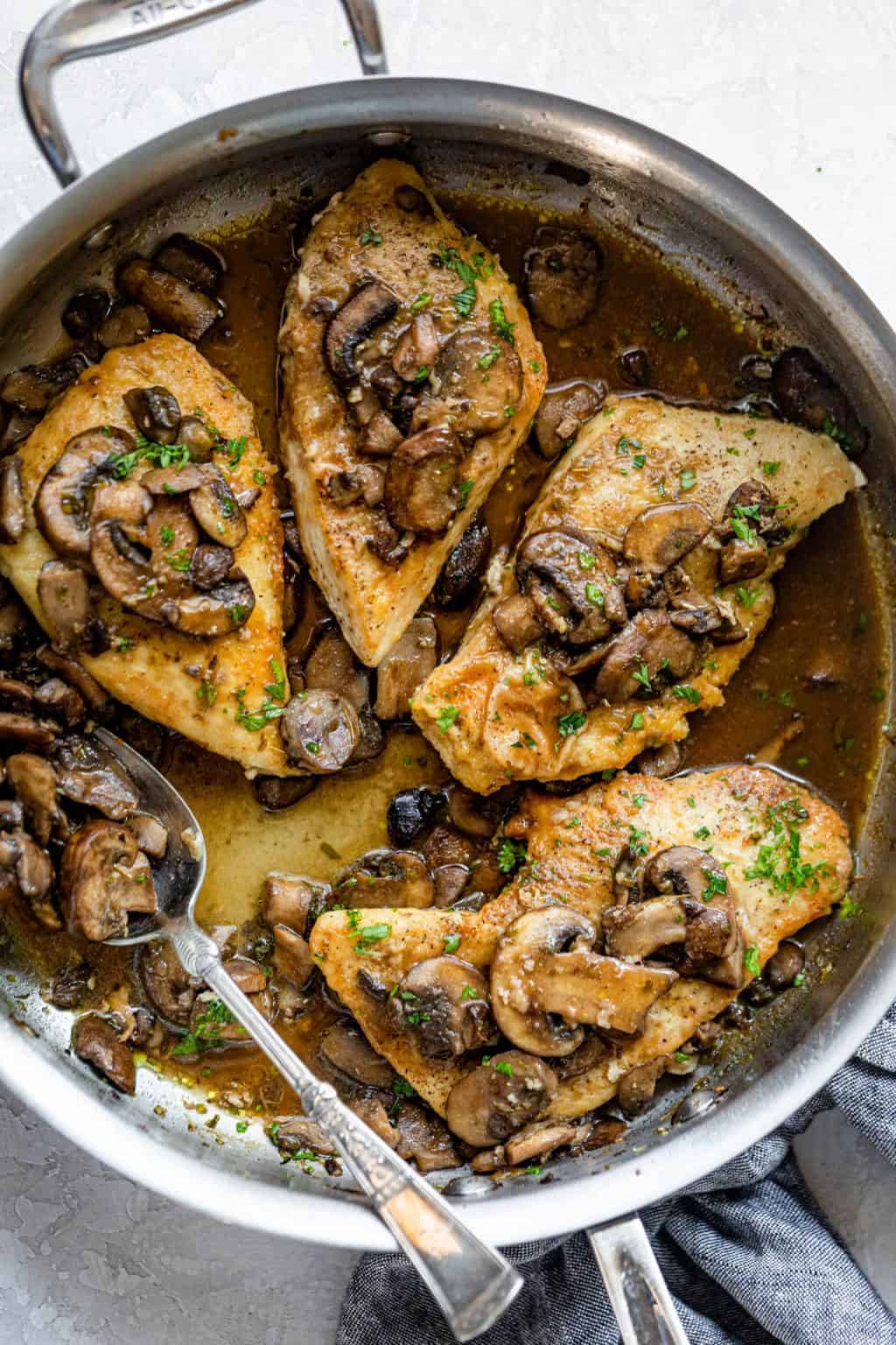 Chicken and Mushroom {One Pan Skillet Dinner} - FeelGoodFoodie