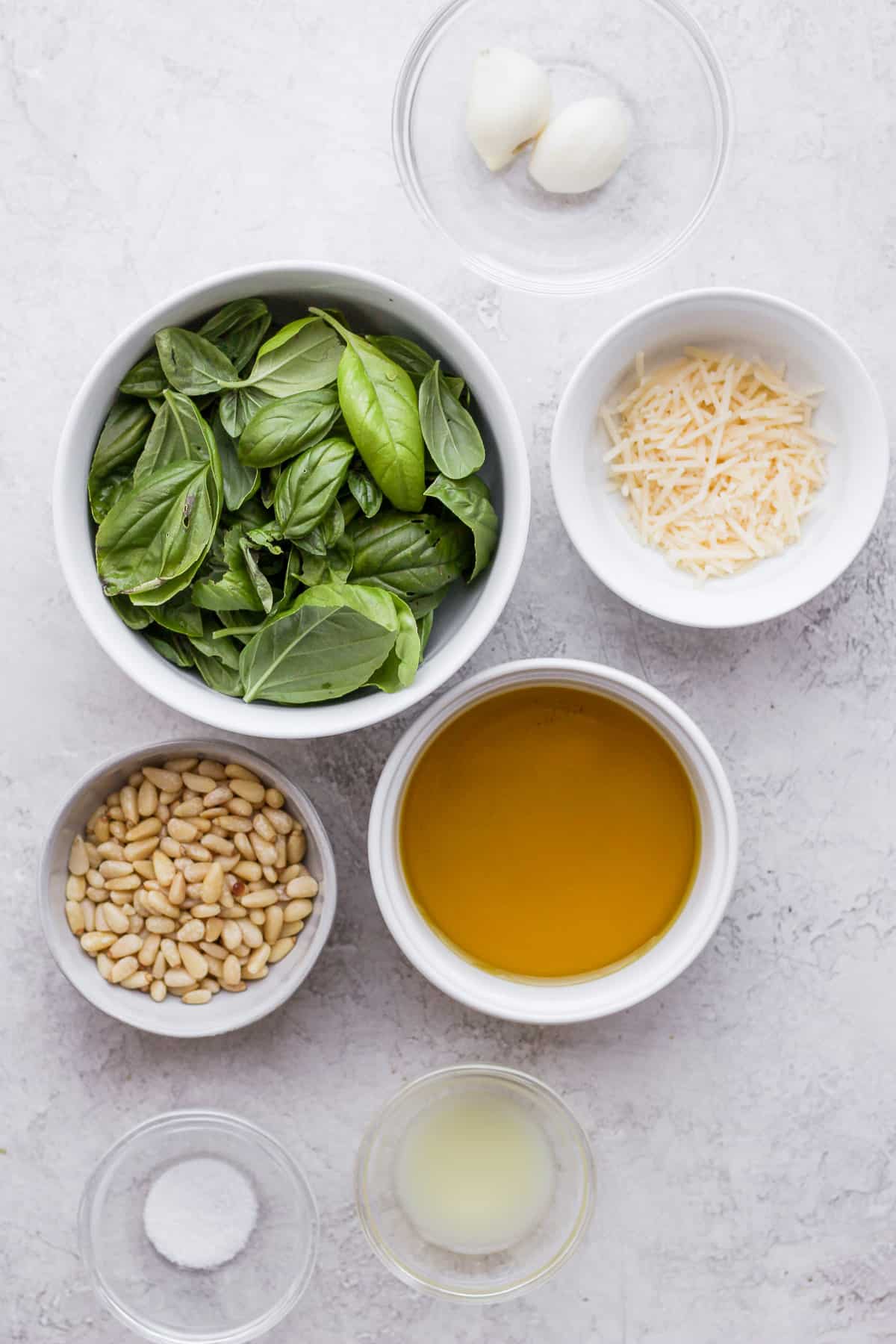 Ingredients to make the recipe all in individual bowls
