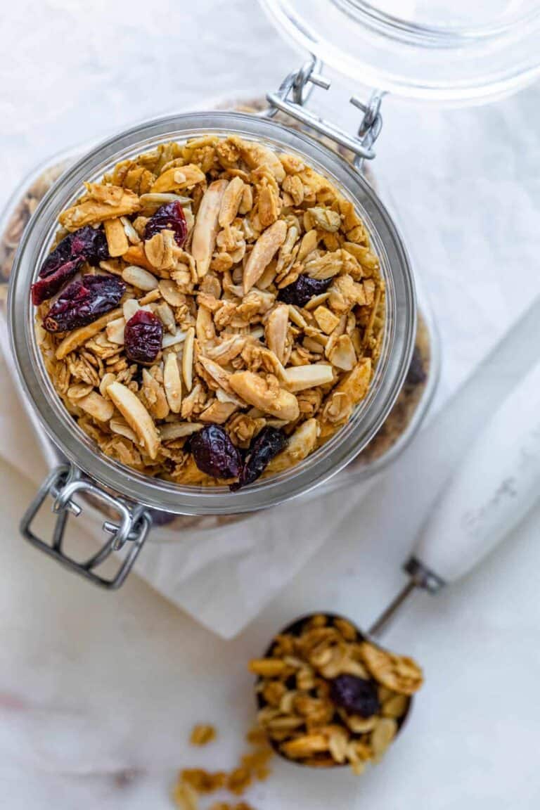 Homemade Cranberry Almond Granola Cereal - Feel Good Foodie